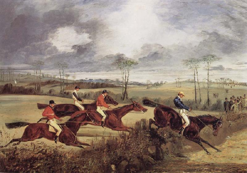 Henry Thomas Alken A Steeplechase, Near the Finish China oil painting art